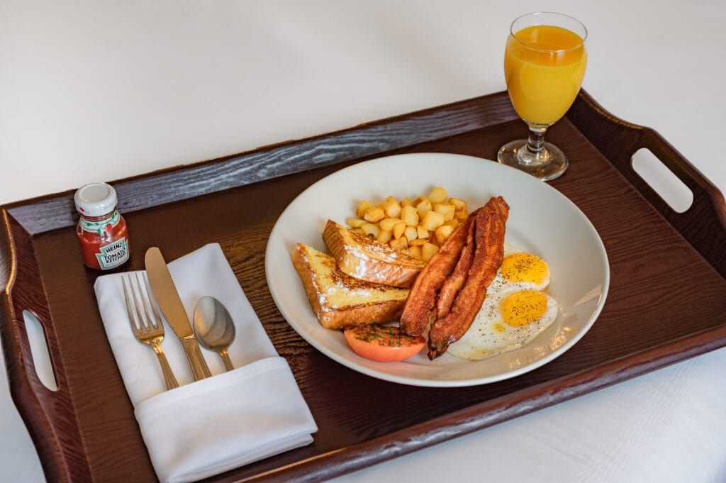 room service breakfast tray
